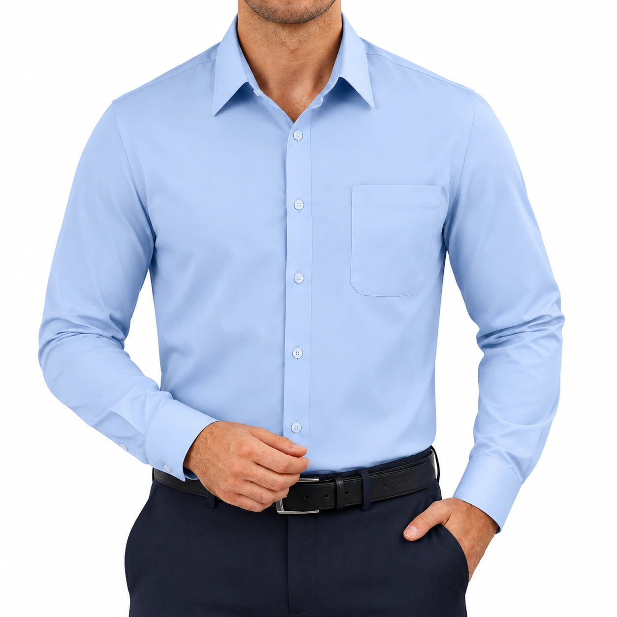 Camicia uomo taglia L azzurro chiaro a maniche lunghe stile formale