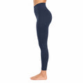 Leggings donna S in tessuto elasticizzato blu navy - vita alta per yoga