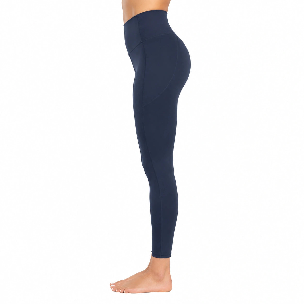 Leggings donna S in tessuto elasticizzato blu navy - vita alta per yoga