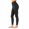 Leggings donna S in tessuto elasticizzato nero a vita alta per allenamento