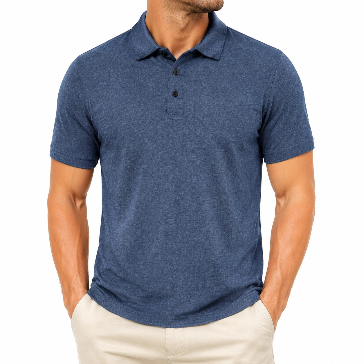 Polo da uomo taglia M blu a maniche corte stile casual