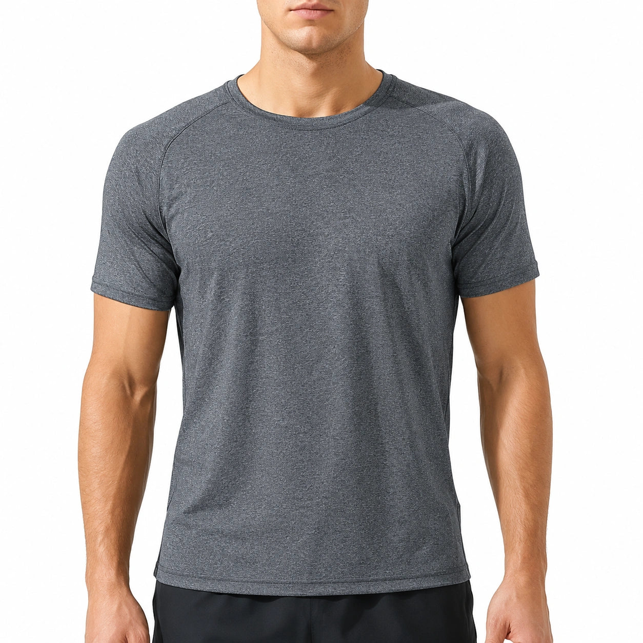 T-shirt sportiva uomo taglia L grigio antracite a maniche corte