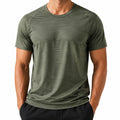 T-shirt uomo M verde oliva in tessuto leggero per sport stile essenziale