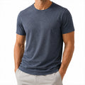 T-shirt da uomo M in tessuto blu navy a maniche corte girocollo